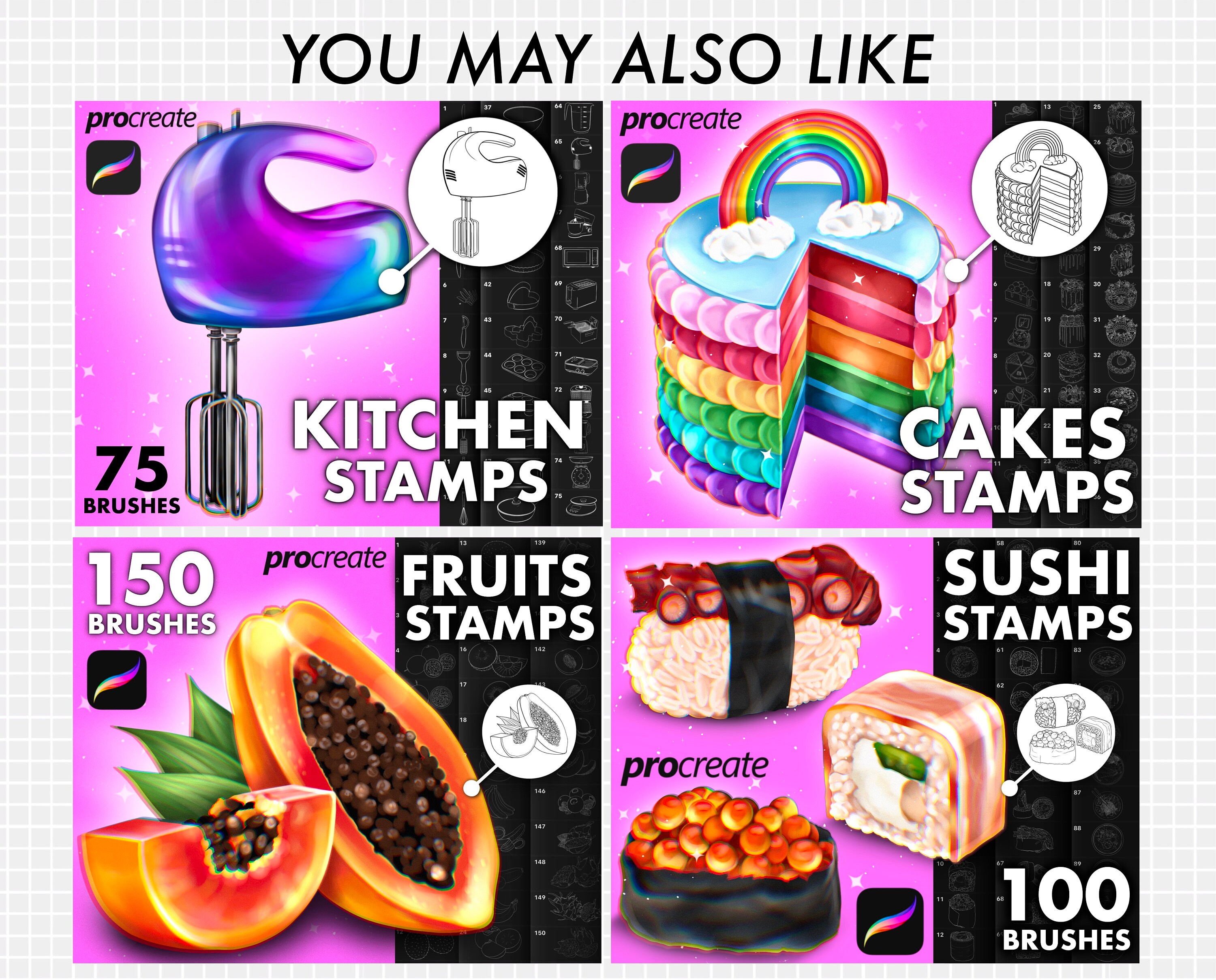 Procreate Vegetable Brushes. Procreate Vegetables. Procreate Etsy