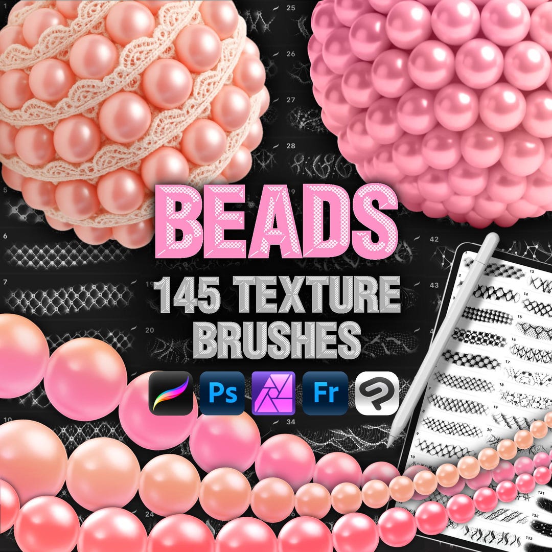 145 Bead Texture Brushes for Photoshop, Procreate, Clip Studio - Etsy
