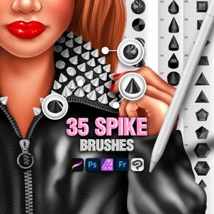 Procreate Spike and Stud Brushes, Fashion Fabric Brushes