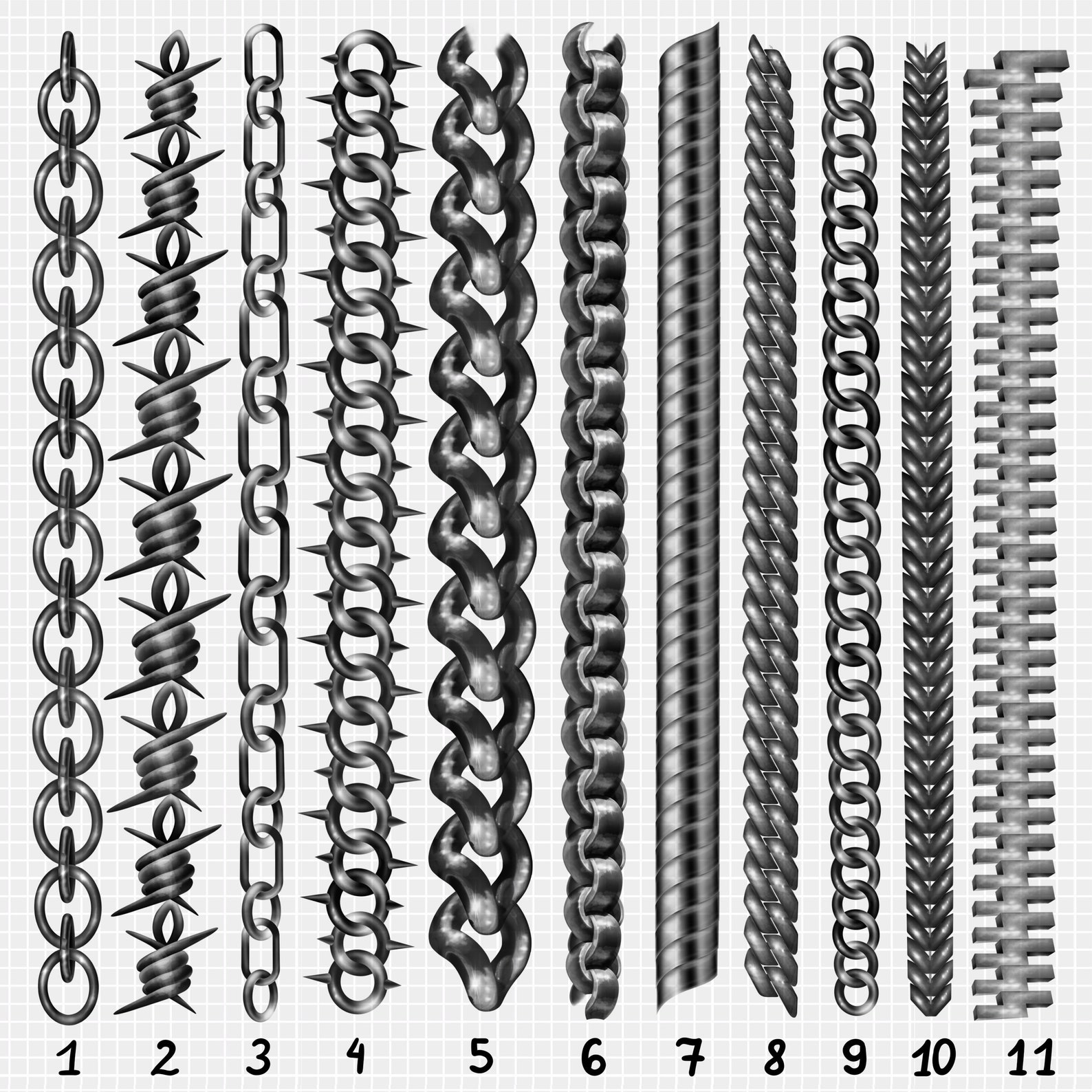 Procreate jewelry brushes. Procreate Chain brushes. Procreate Etsy