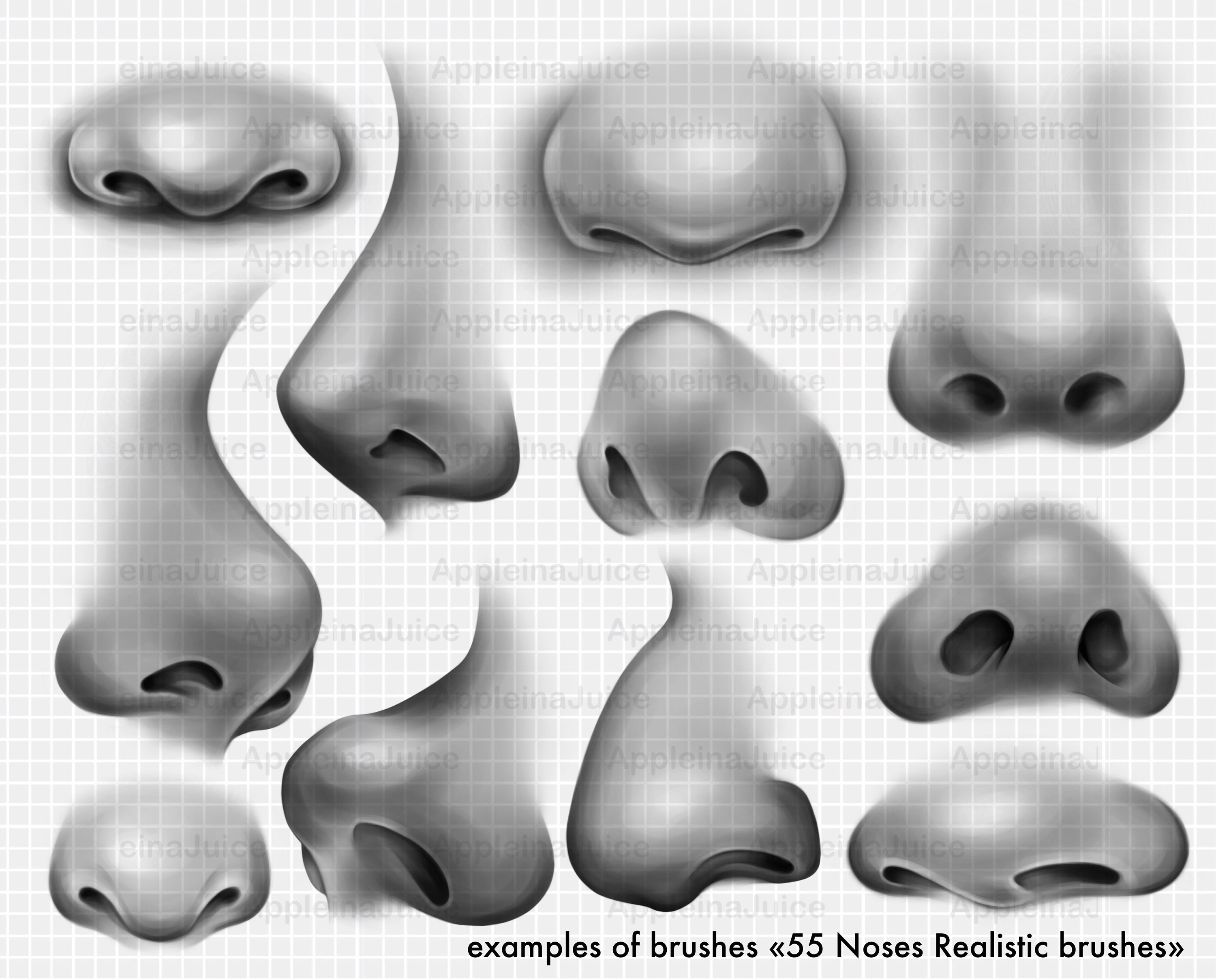 Procreate Nose Brushes Stamps. Procreate Noses Stamp Bundle. Etsy
