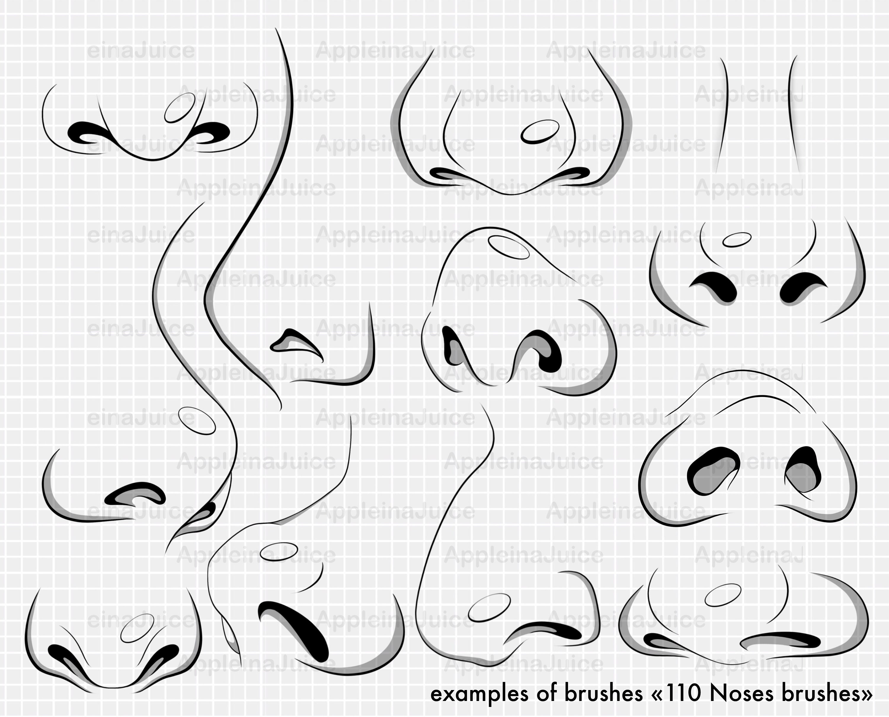 Procreate Nose Brushes Stamps. Procreate Noses Stamp Bundle. Etsy