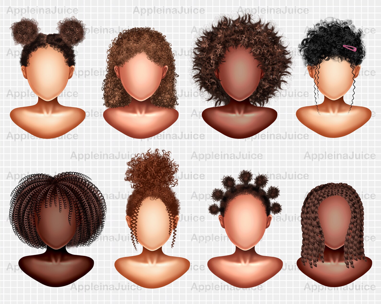 Procreate Curly Brushes. Hair Brush Set. Procreate Wavy Hair Etsy