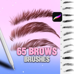 Pennelli per timbri Procreate per ritratto femminile con sopracciglia