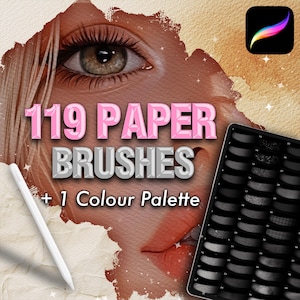 Procreate Paper brushes. Procreate texture brushes.  Procreate Vintage Craft Paper. Procreate Realistic Storybook Watercolor Paper Texture