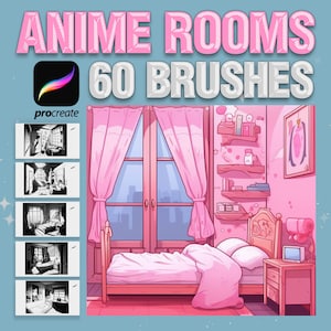 Procreate interior brushes. Procreate manga anime rooms. Procreate comics brushes