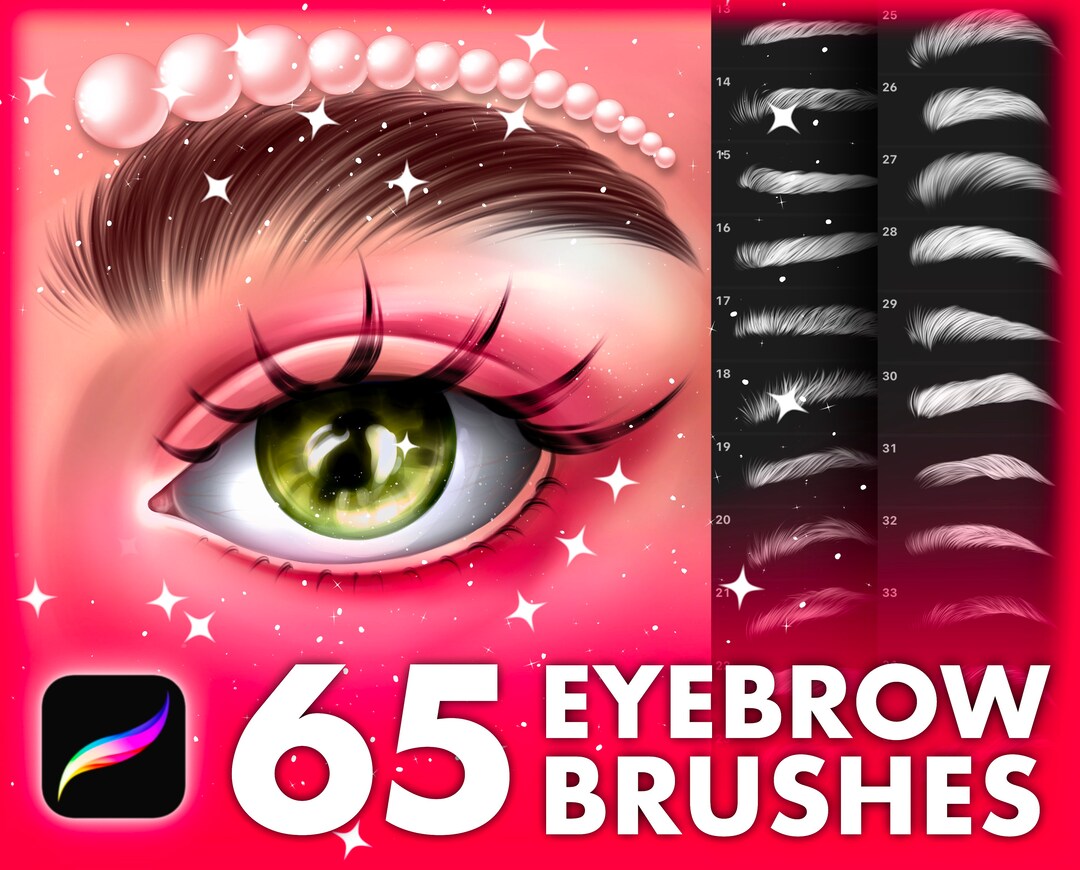 Eyebrows Procreate Stamps. Procreate Eyes Makeup Stamp. Procreate