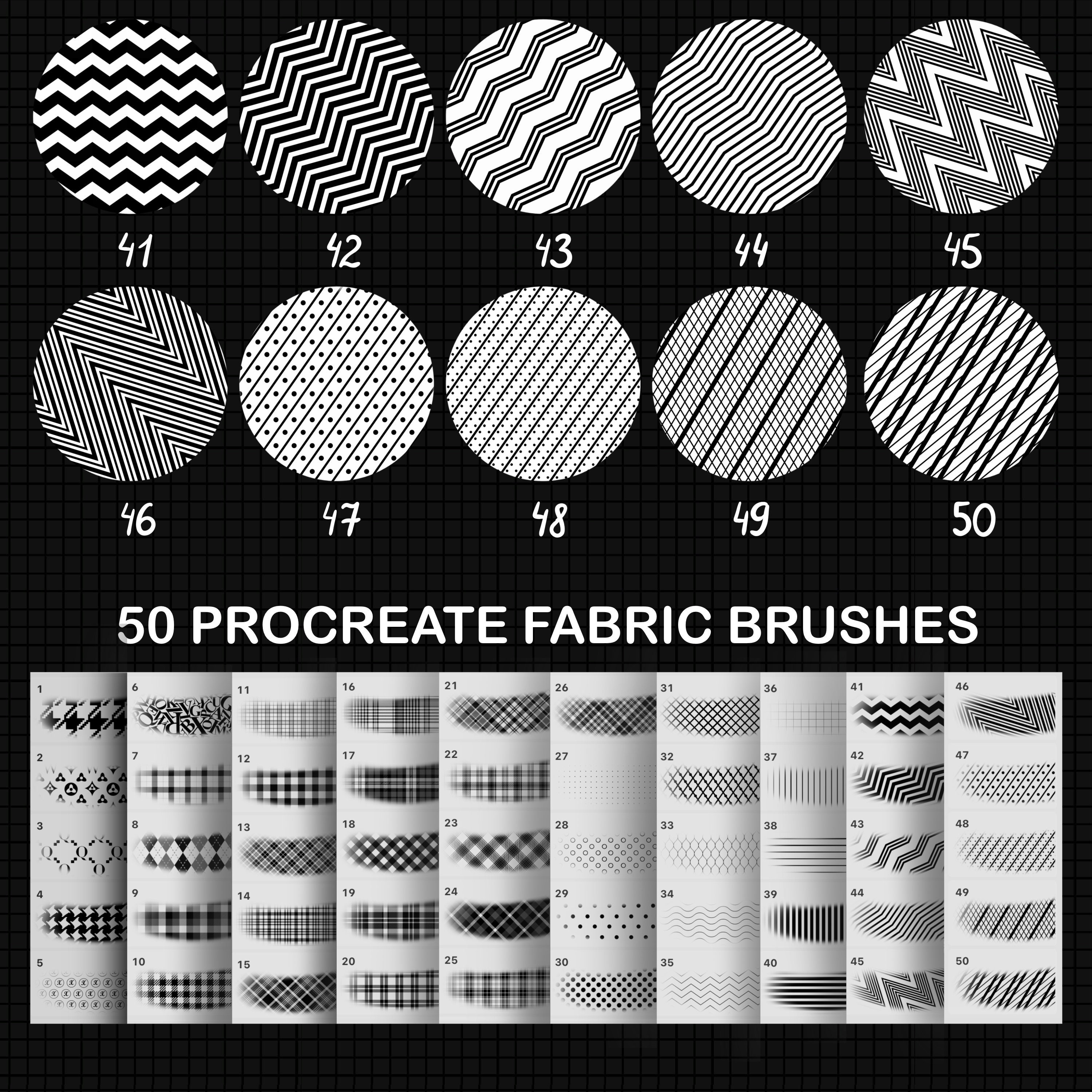 Procreate Fabric Brushes. Plaid Brush. Clothes Stamps. Fashion Etsy