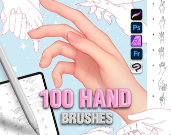 Photoshop Hand stamps brushes. Clip Studio Paint Finger brushes