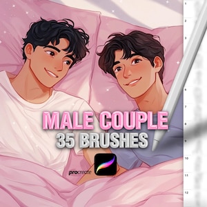 Procreate Pinsel für Männerpaare. Procreate Gay Pose Pinsel. Procreate Manga, Anime, Comic Pinsel