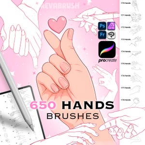 650 Procreate Hand Stamp Brushes