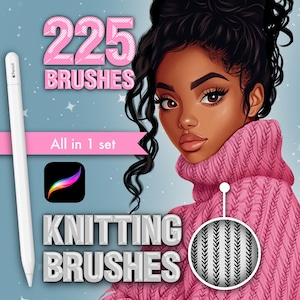 Pinceles de textura para tela en Procreate. Pinceles de punto en Procreate. Pinceles de textura navideña en Procreate. Pinceles de textura de punto en Photoshop.