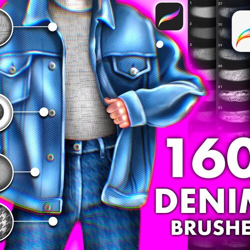 Procreate Fabric Brush. Procreate Texture Brushes. Procreate Etsy