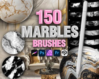 150 Marble Texture Brushes for Photoshop, Affinity Photo, Clip Studio Paint, Adobe Fresco
