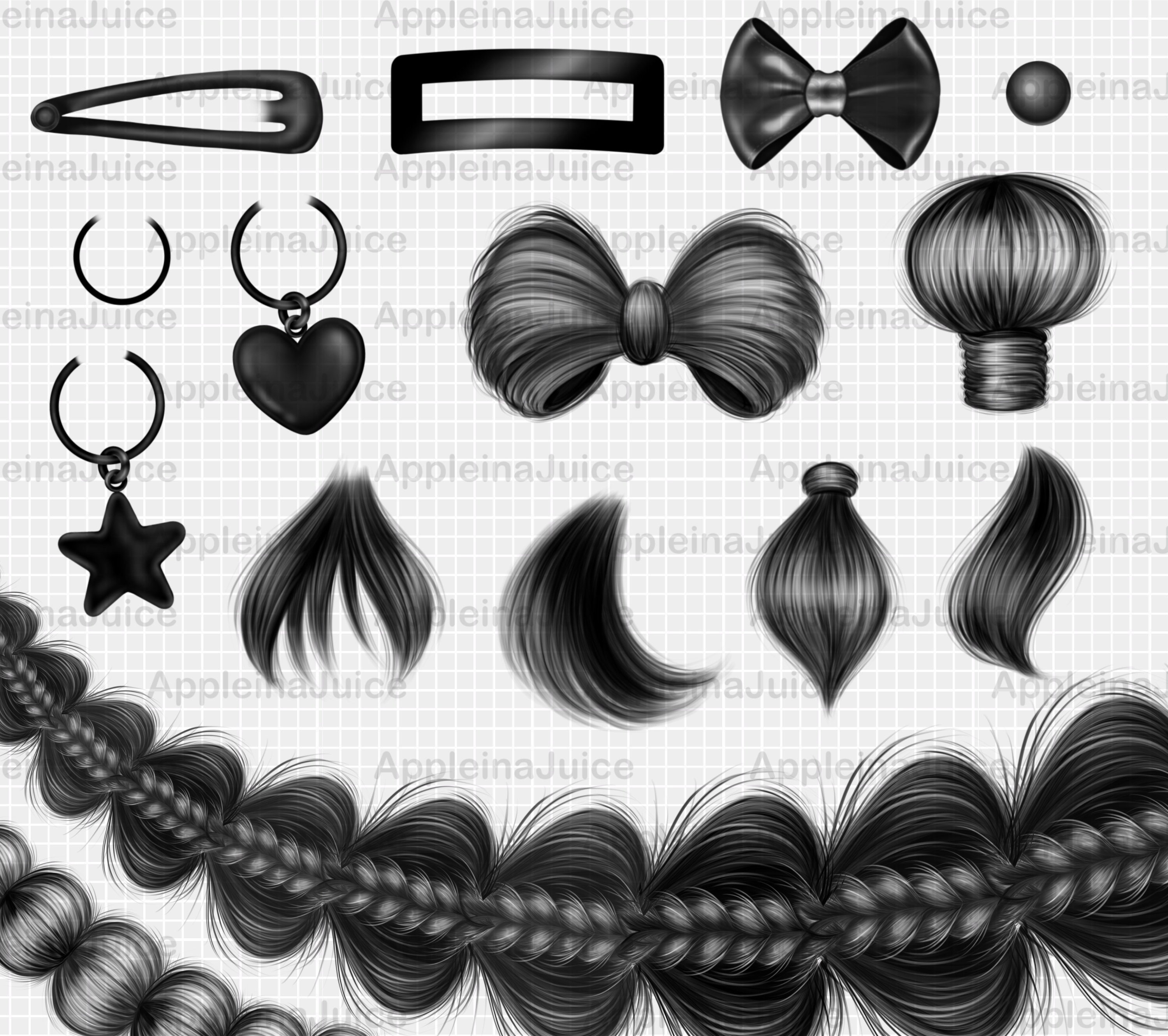 Procreate Hair Brushes. Procreate Braids Brushes. Procreate Etsy