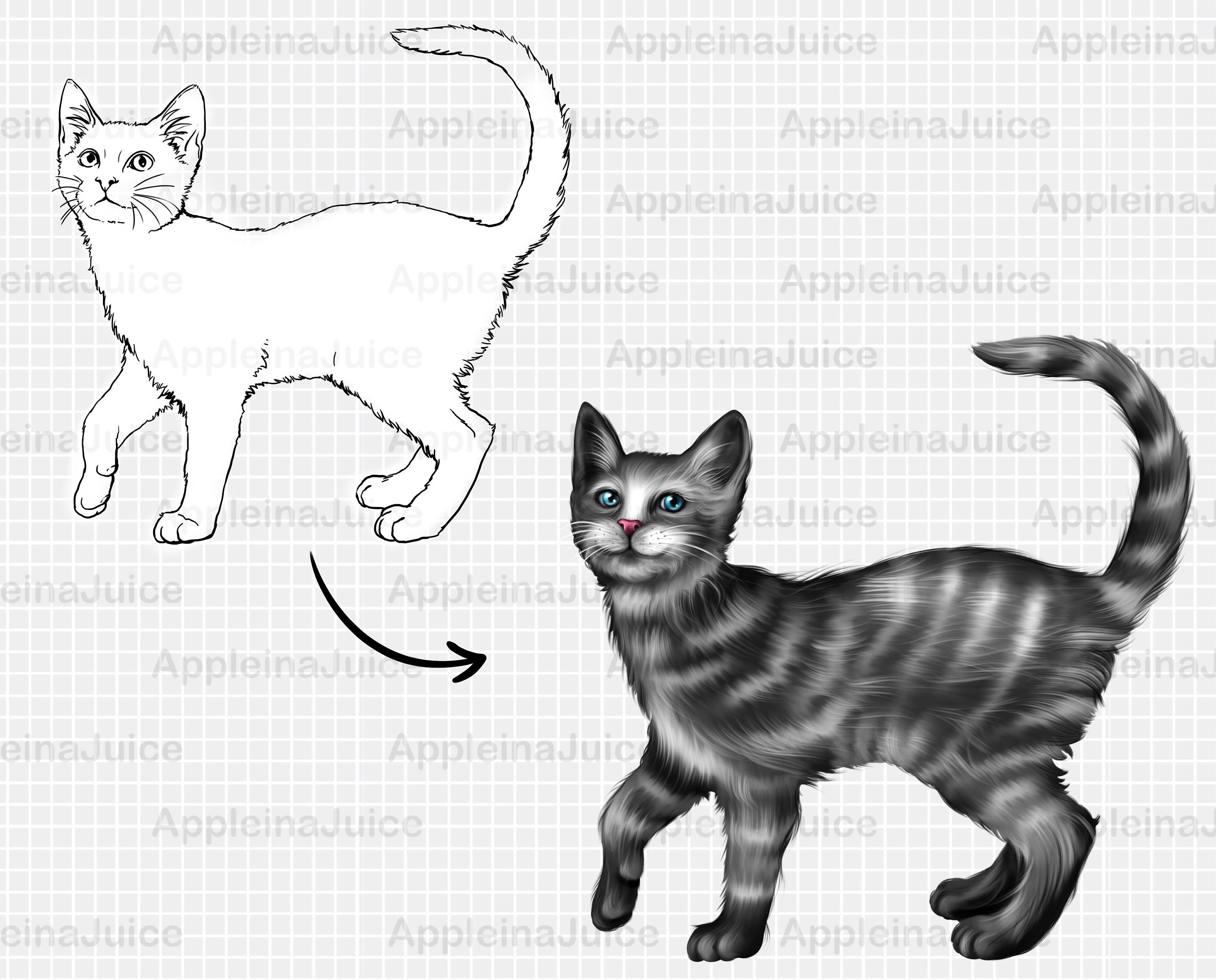 Cats Procreate Stamps Brushes. Procreate Cat Brush. Procreate Etsy