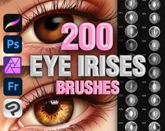 Photoshop eye brushes. Photoshop eyes iris stamps. Photoshop female portrait