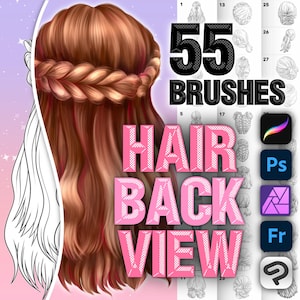 Photoshop Hair brushes. Photoshop Anime Hairstyle brushes. Clip Studio Hair line brushes. Clip Studio Hairstyle. Affinity Photo hair brushes