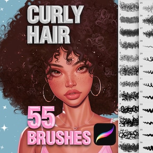 Procreate Hair Brushes. Procreate Curly Hair Brushes