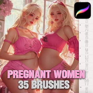 Procreate Schwangere Frau Pinsel. Procreate Schwangerschaft. Procreate Weibliche Pinsel. Procreate Mutterschaftsbürsten. Procreate Babybürsten