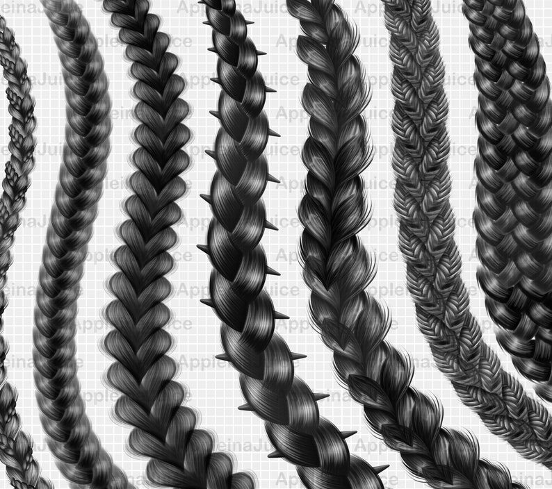 Procreate Hair Brushes. Procreate Braids Brushes. Procreate Etsy