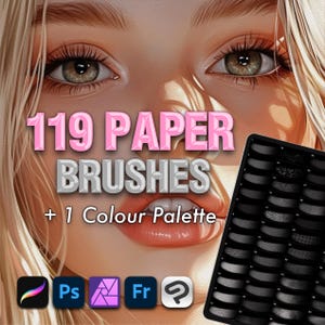 Pennelli per texture realistiche di Photoshop. Carta per artigianato Storybook di Photoshop. Pennelli per texture di carta per acquerello di Clip Studio.