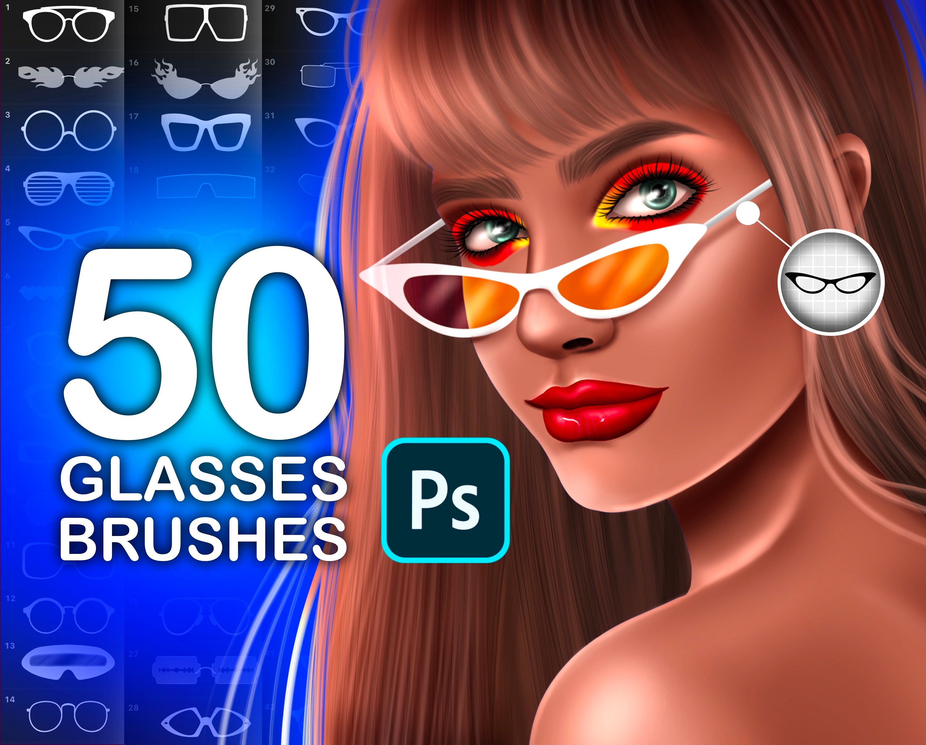 Glasses Brushes. Portrait Guide Brush. Etsy