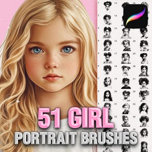 Procreate Girl brushes. Procreate portrait brushes. Procreate female brushes. Procreate small girl brushes. Procreate chibi brushes
