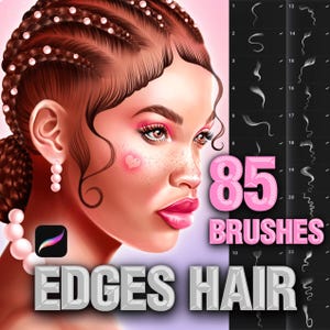 Procreate Hair brushes. Procreate Edges brushes