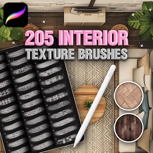 Procreate Interior texture brushes. Procreate architecture brushes. Procreate wood, stones, stucco, sketch plan brushes, tile brushes