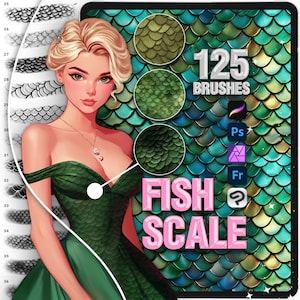 Photoshop Snake Texture brushes. Photoshop Fabric textures brushes. Clip Studio scale brushes