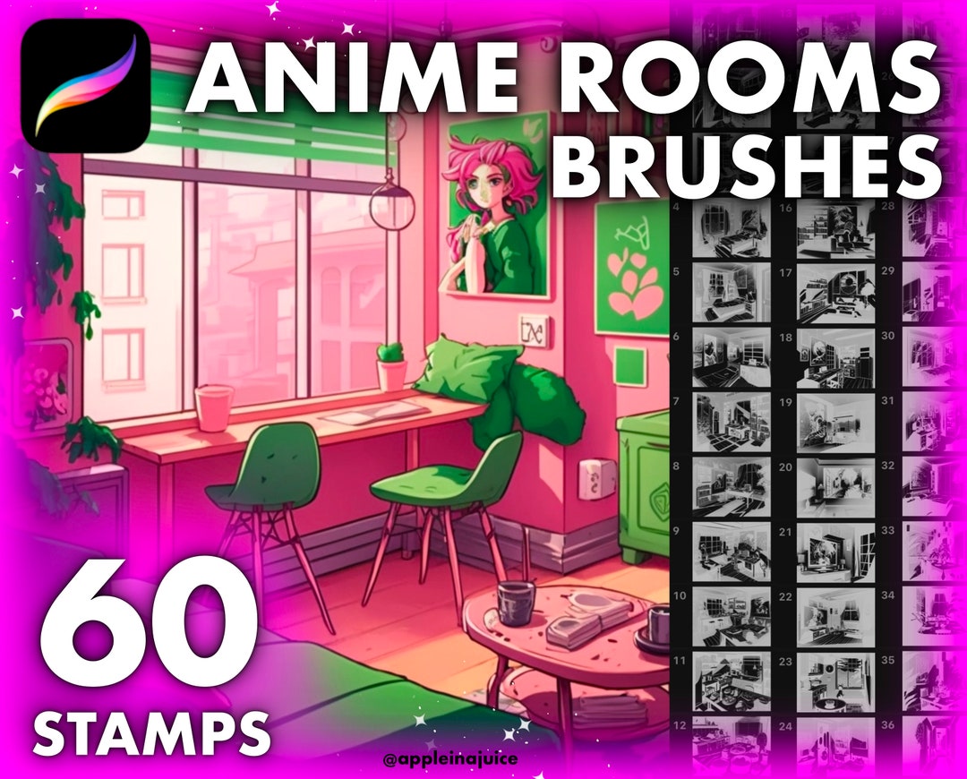Procreate Room Stamp Brushes Procreate Rooms Sketches Etsy