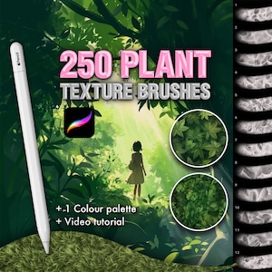 Procreate Plant Texture Brushes: Leaves, Grass, Moss