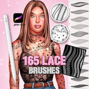 Brosses à dentelle Procreate | 165 brosses pour tissus et textures