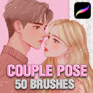 Procreate couple brushes. Procreate Female brushes. Procreate Male brushes. Procreate body pose kissing brushes.  Procreate love pose brush