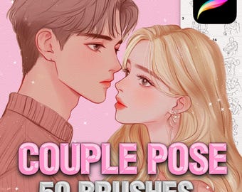 Procreate couple brushes. Procreate Female brushes. Procreate Male brushes. Procreate body pose kissing brushes. Procreate love pose brush