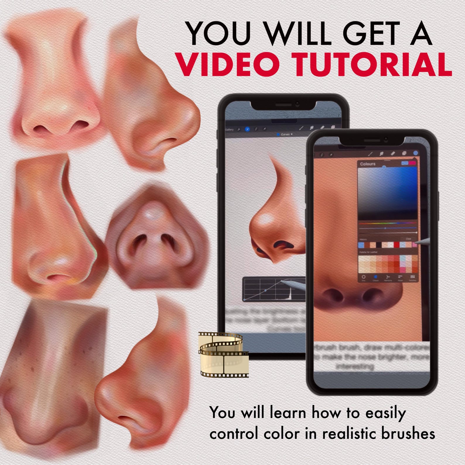 Procreate Nose 110 Nose Brushes for Photoshop, Procreate, Clip Studio (digital ...