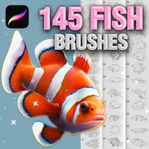 Procreate fish brushes. Procreate Sea Life brushes. Procreate ocean brushes. Procreate sea animals. Procreate koi fish, dolphins, goldfish