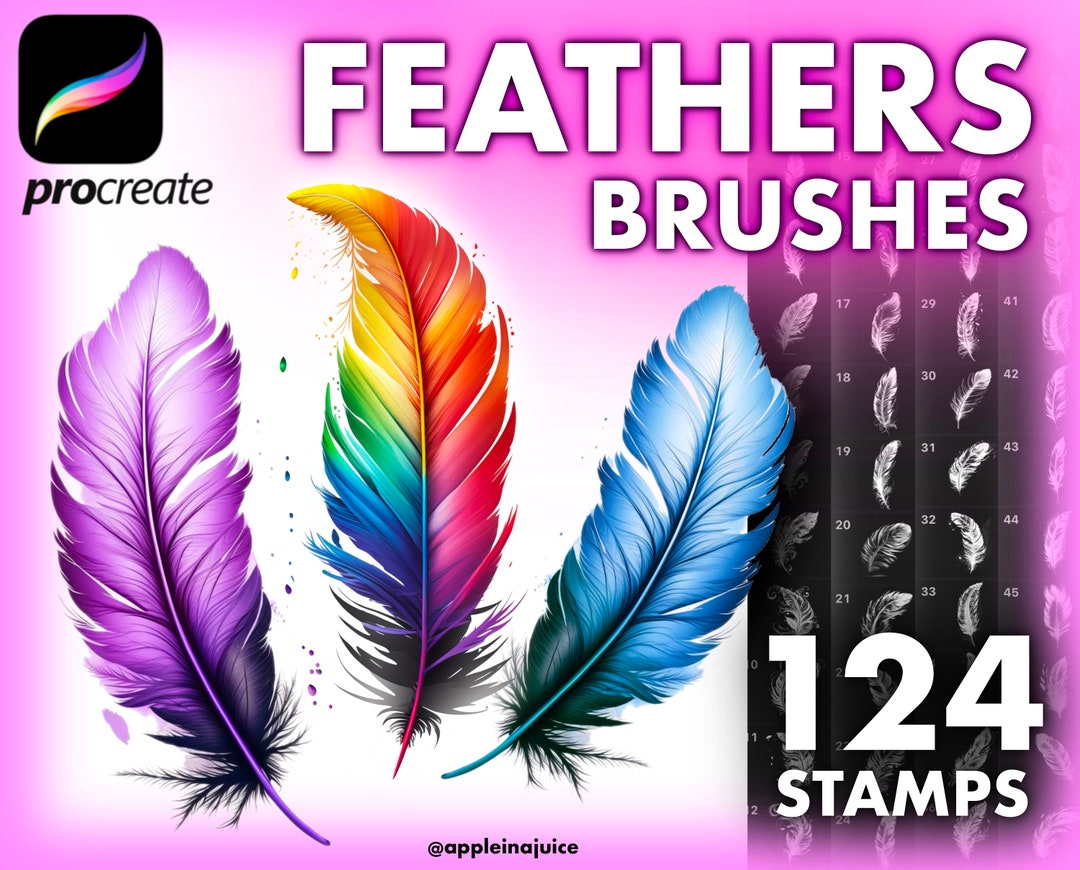 Procreate Feather Brushes, Procreate Realistic Feather Tattoo Brush