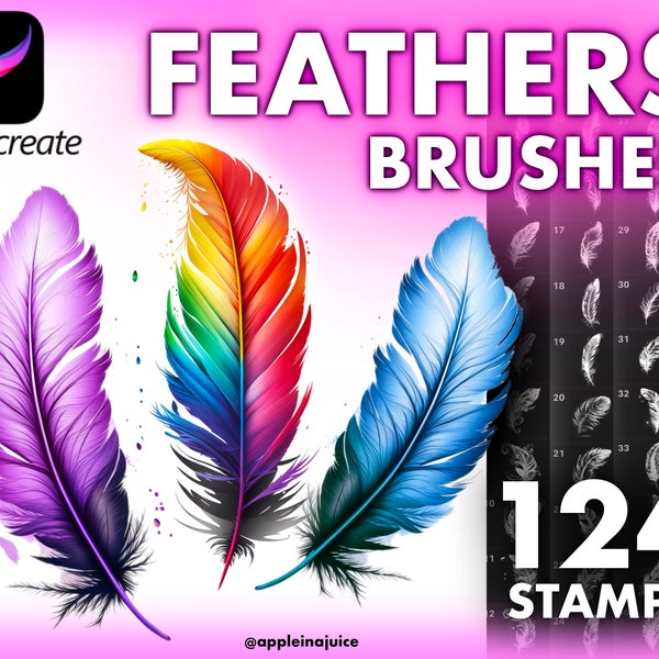 Procreate Feather Brushes, Procreate Plume réaliste Tattoo Brush, Procreate Brushes pour peindre des ailes et des plumes