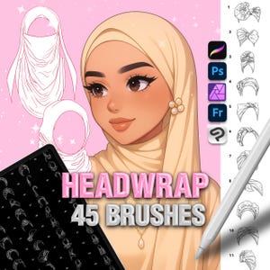 Procreate Headwear Stempel Bürsten. Photoshop-Mode-Hut-Kleidung-Pinsel