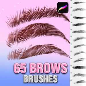 Procreate Brow brushes. Procreate Eyebrow brushes. Procreate Makeup brushes. Procreate Portrait Female Face brushes.