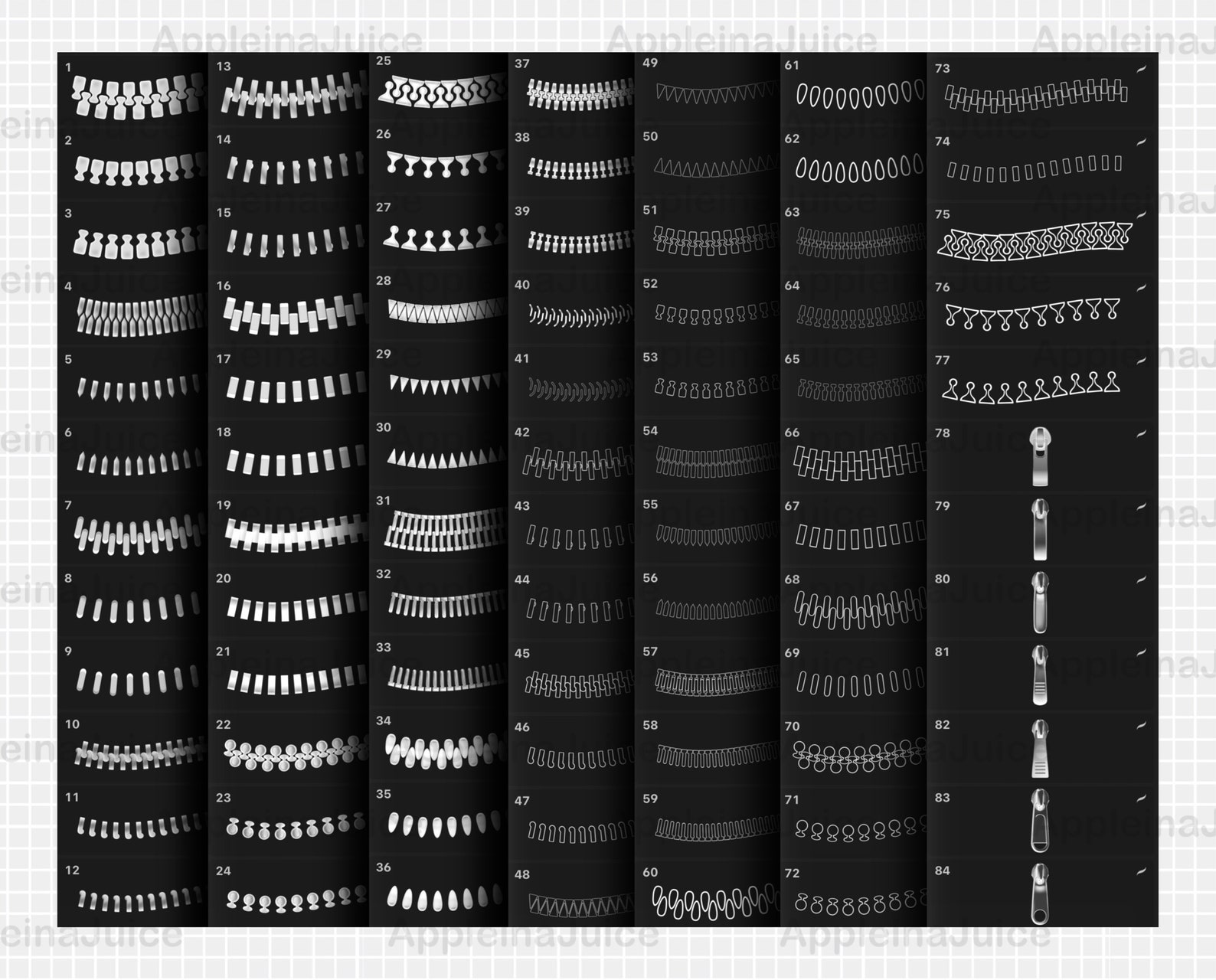 Procreate Zipper Brushes. Procreate Zip Brush Set. Brushes for Etsy