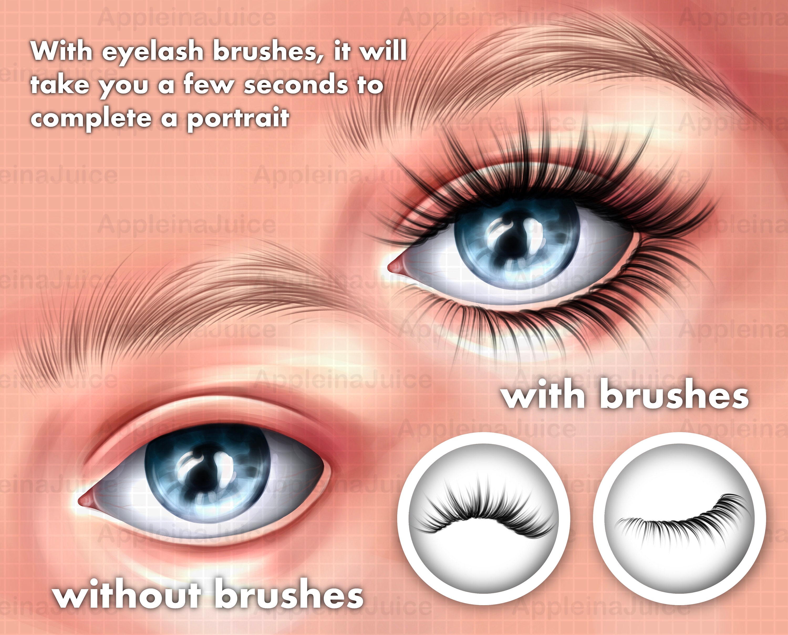 Eyelashes Procreate Brush. Procreate Eyes Makeup Stamps. Etsy