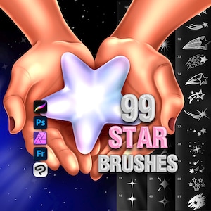 99 Star Doodle Galaxy Brushes for Photoshop, Clip Studio Paint, Affinity Photo