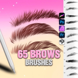 Photoshop Eyebrows brushes. Clip Studio Eyes Brow brushes. Photoshop Female Face Portrait brushes