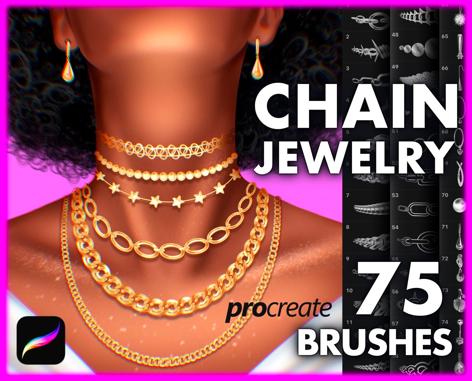 Procreate Chain Brushes. Procreate Chains Brush. Procreate Etsy