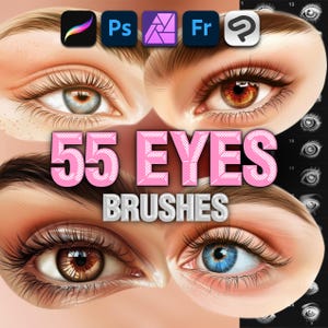 Photoshop Weibliche Augenbürste. Photoshop Augenporträts Gesichtsbürsten