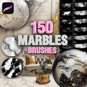 Procreate marble texture brushes. Procreate Interior brushes