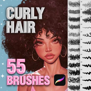 Procreate Hair Brushes. Procreate Curly Hair Brushes